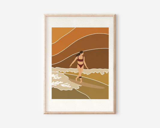 Terracotta Wave - Art print - A4