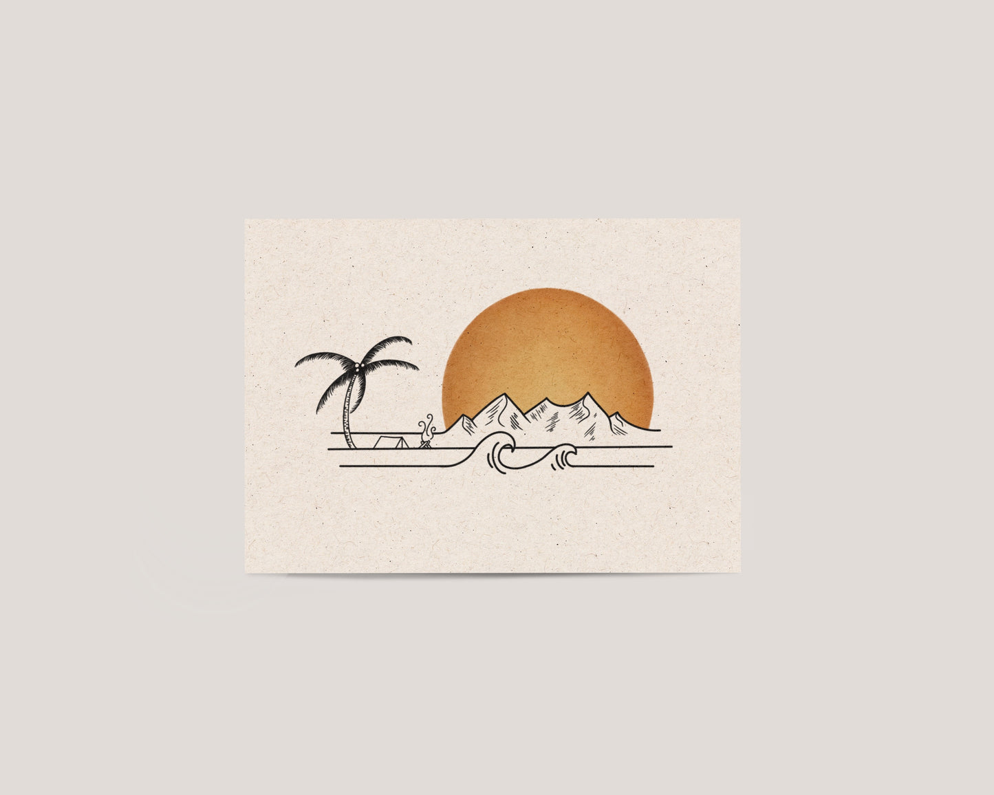 Sunset Mountains - Art print - A5
