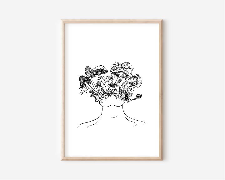 Mushroom Head - Art print - A4