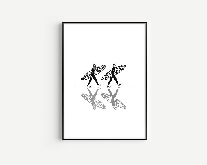 Surf Reflection - Art print - A4